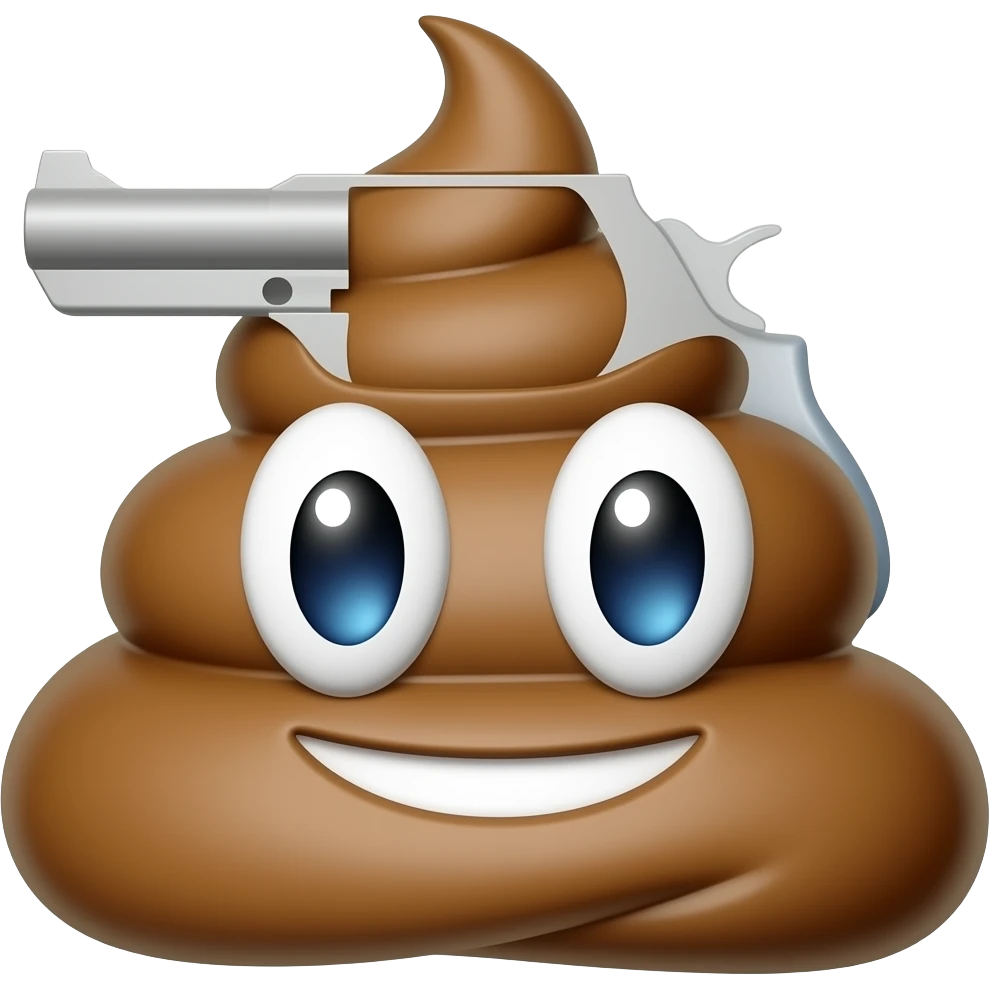 Poop inside a gun emoji