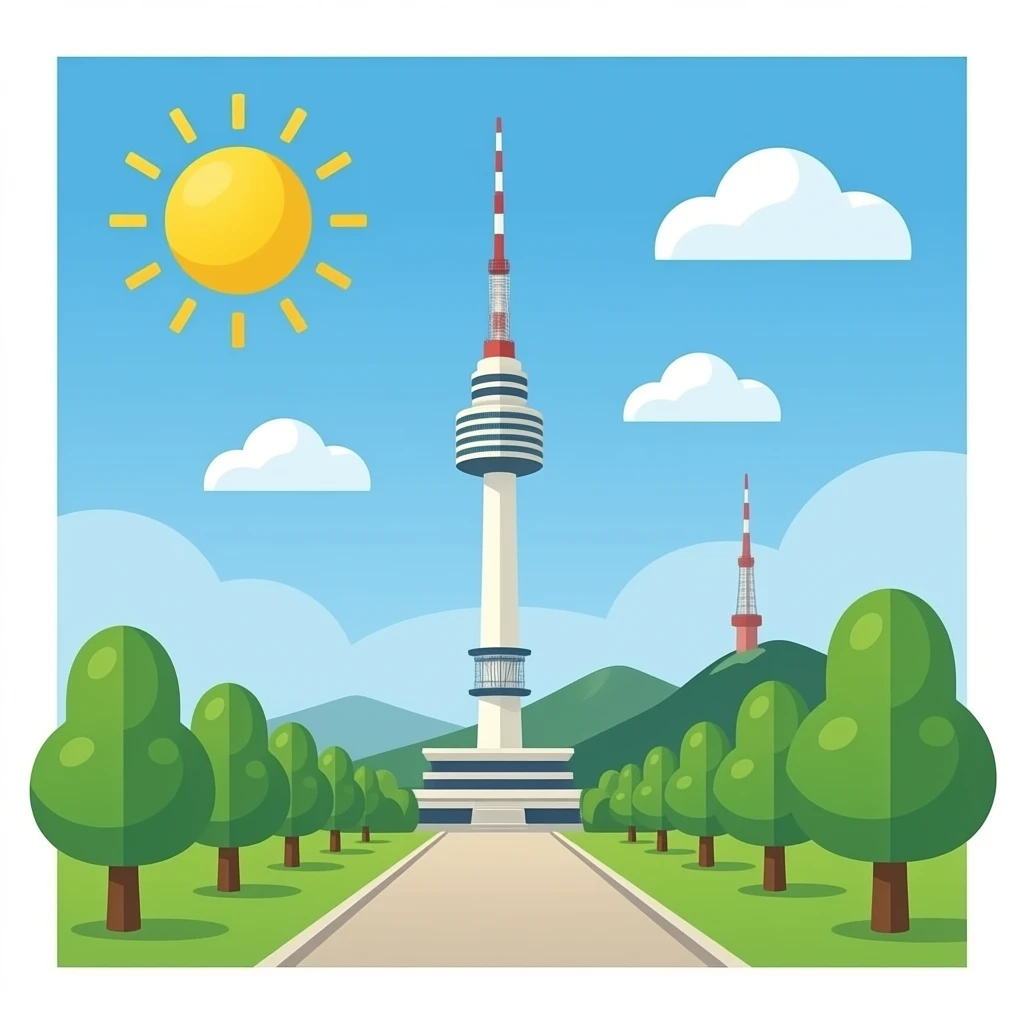 south korea seoul tower emoji