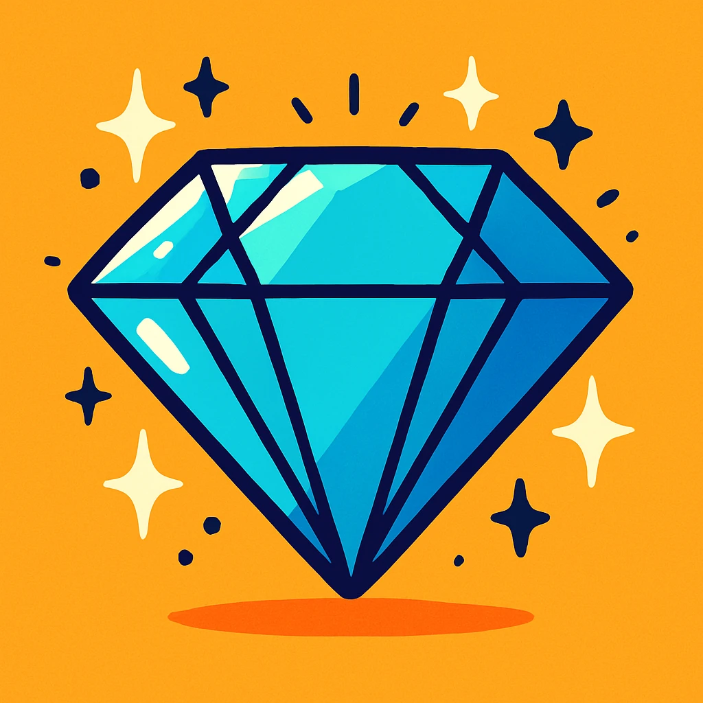 a big diamond, cartoon style, bright colors emoji