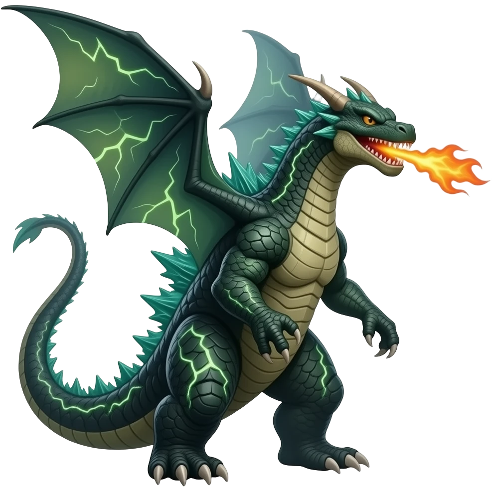 Loch Ness monster-Godzilla-Charizard-Zangoose-hybrid-Fakemon-Creature emoji