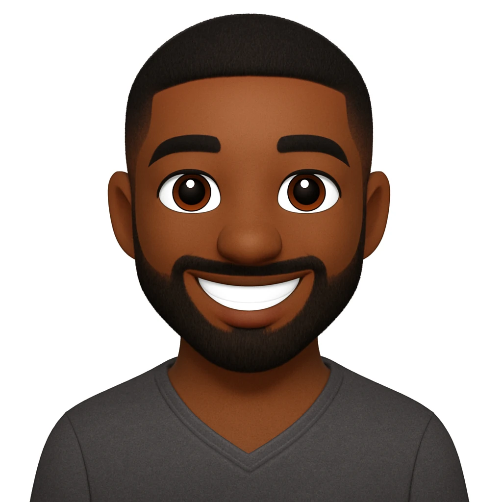 turn the second man in emoji style of the 1st image, match the facial features and clothes  emoji