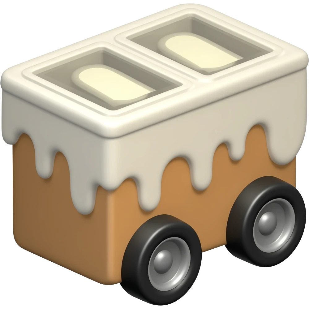 Ice cream box with medium wheels emoji