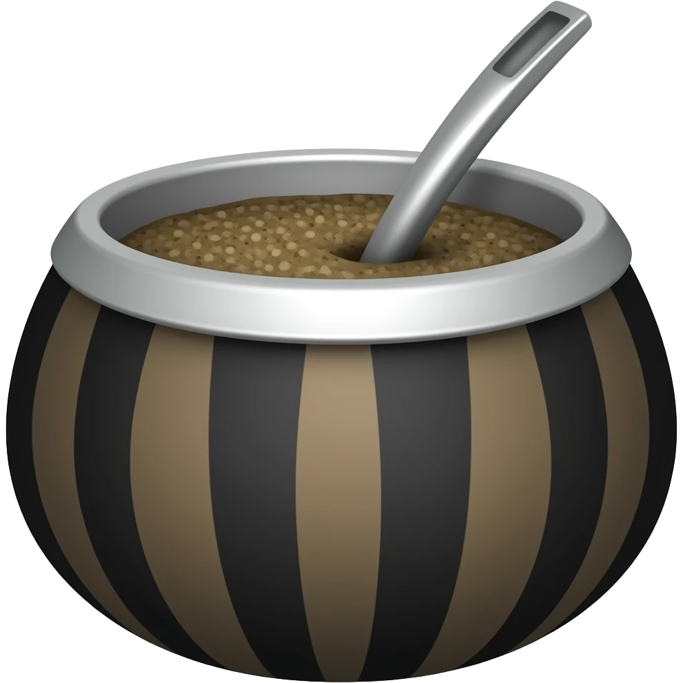 mate argentino recto color negro con bombilla emoji
