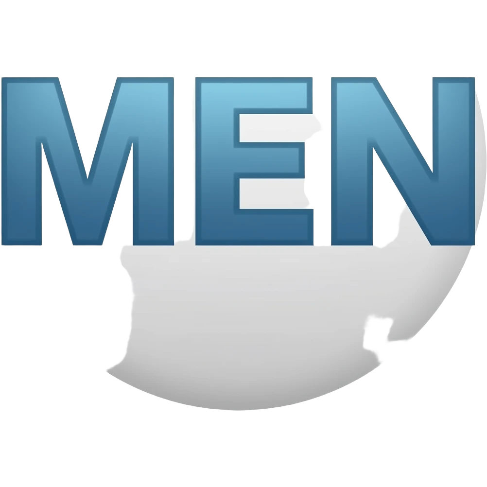 draw the letters MEN on their own, no person, just the three letters emoji