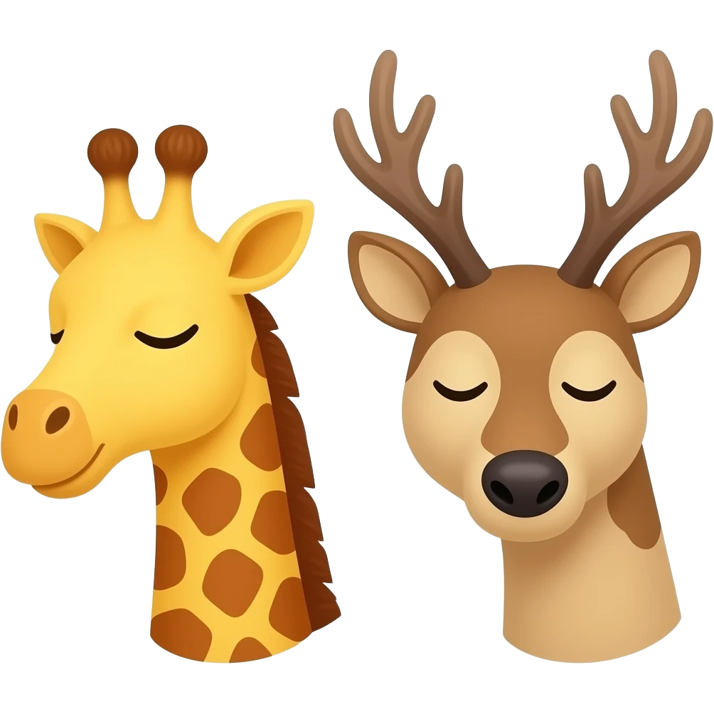 Einfacher Giraffenkopf und Elchkopf schlafen emoji