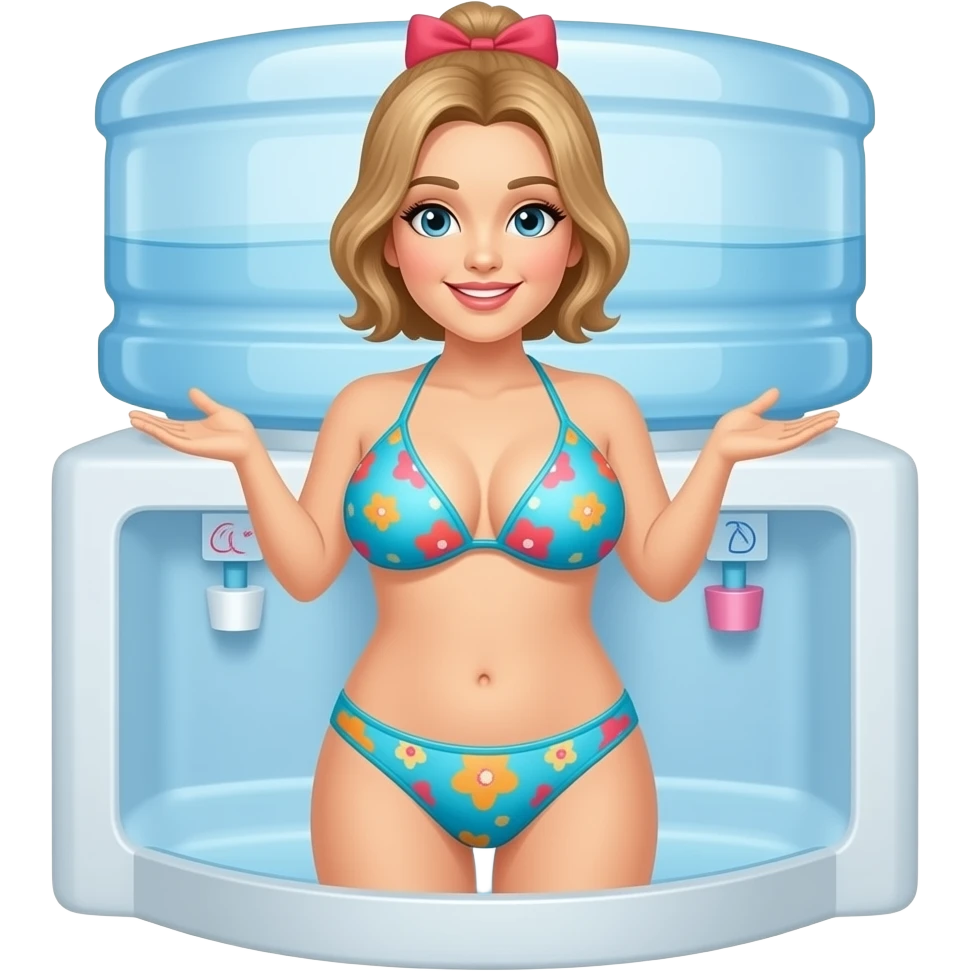 a water dispenser wearing a bikini emoji
