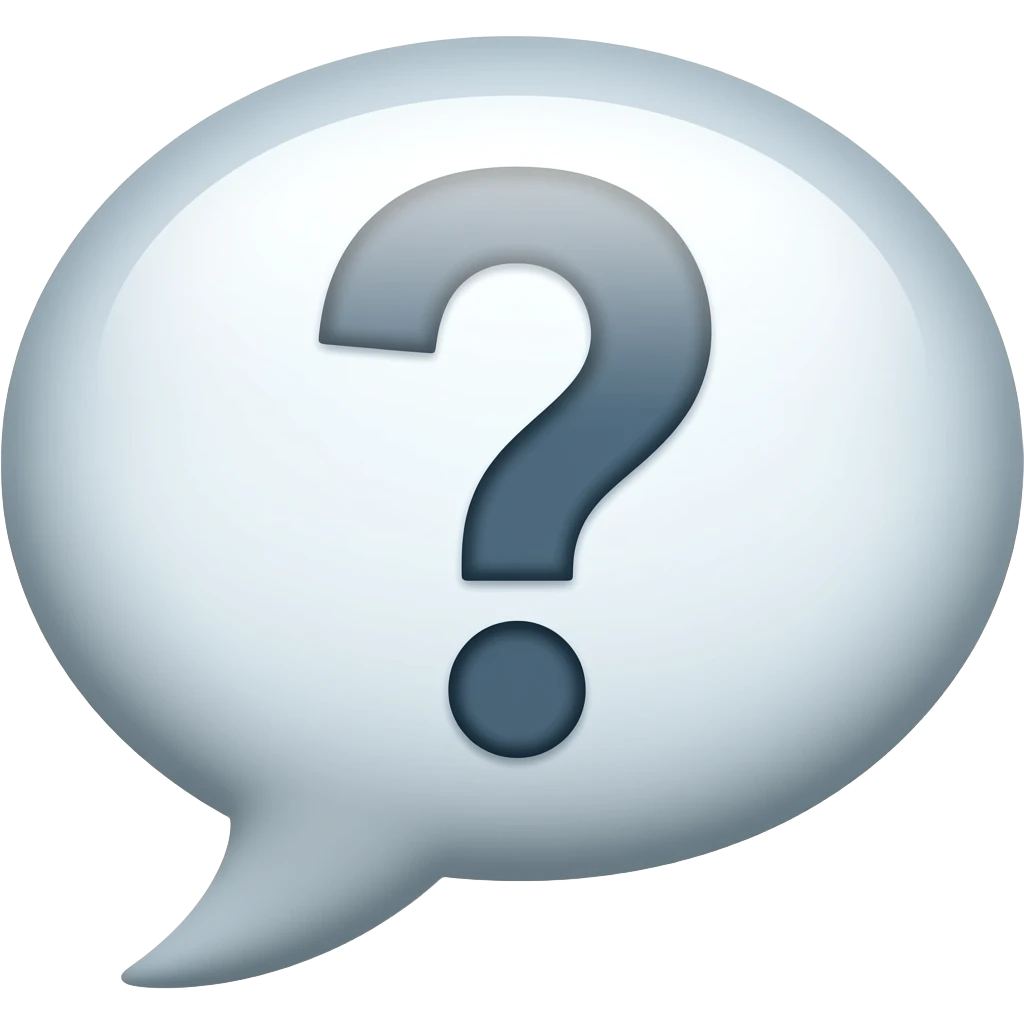 speaking bubble with a question inside emoji