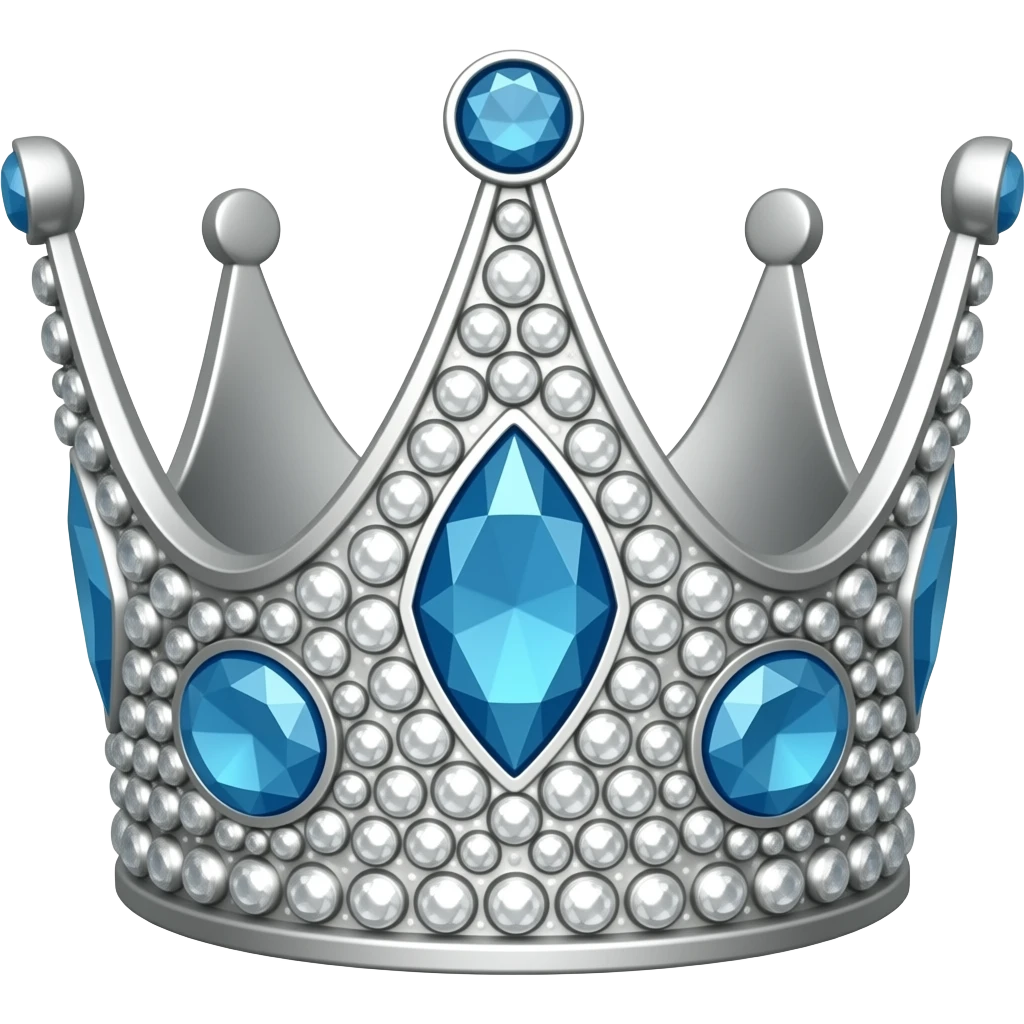 can you make a simple blue crown emoji with a little bling and three blue diamond gemstones on the front and with 5 points emoji