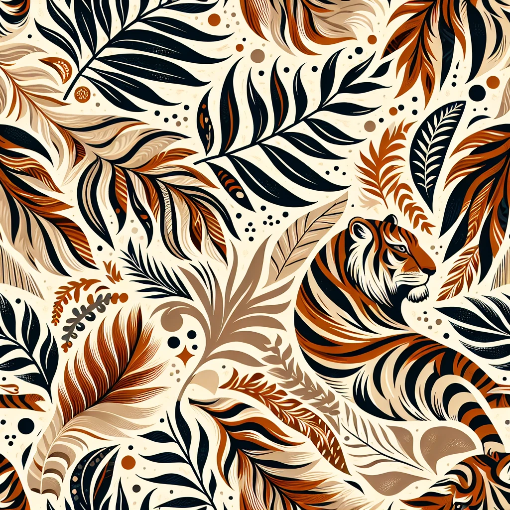 tiger print pattern in autumn colors, orange brown beige palette, abstract seamless texture, bold stylish background emoji