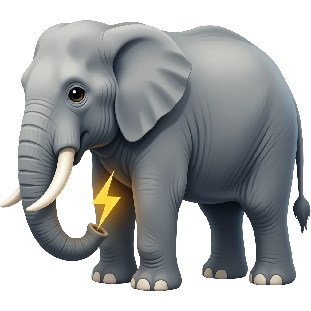 elephant getting electrocuted emoji