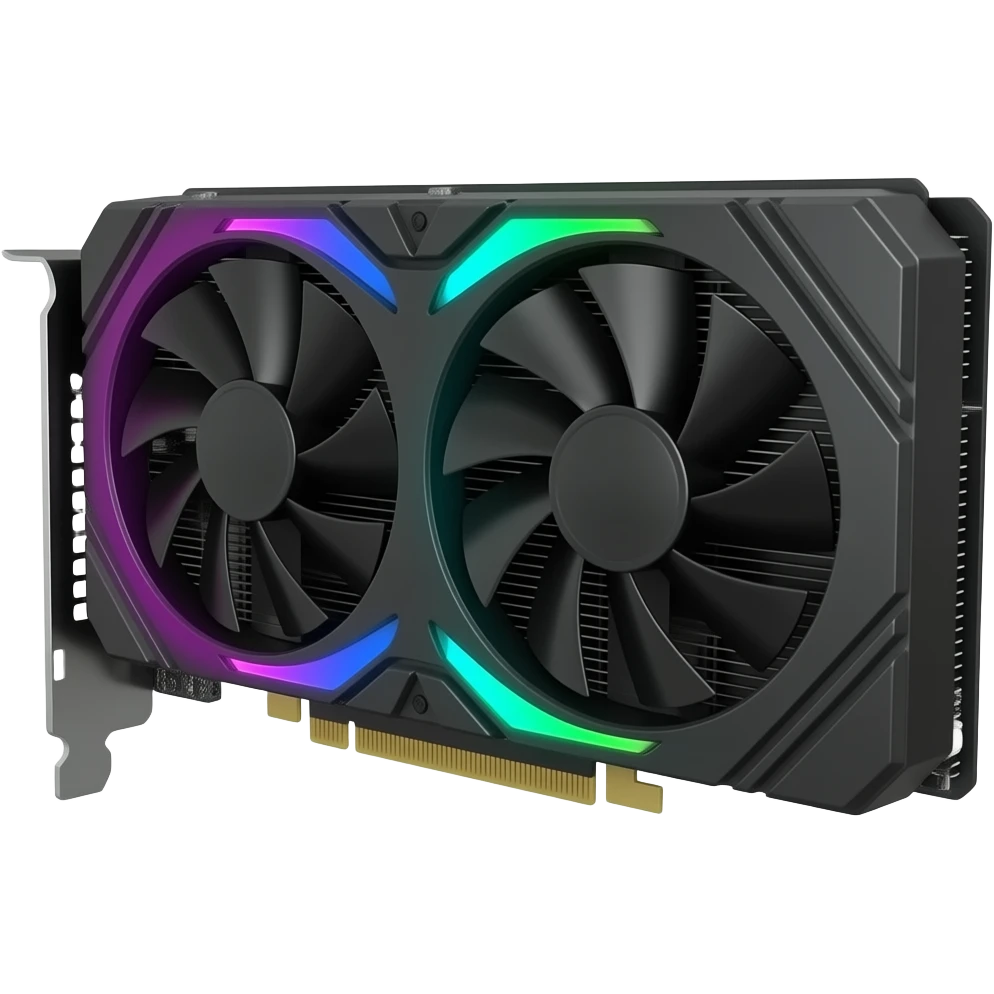 high-end GPU 3d rectangular video card two coolers emoji