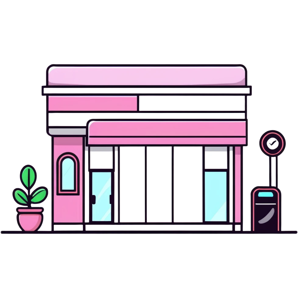 partly pink stylish beauty salon building emoji