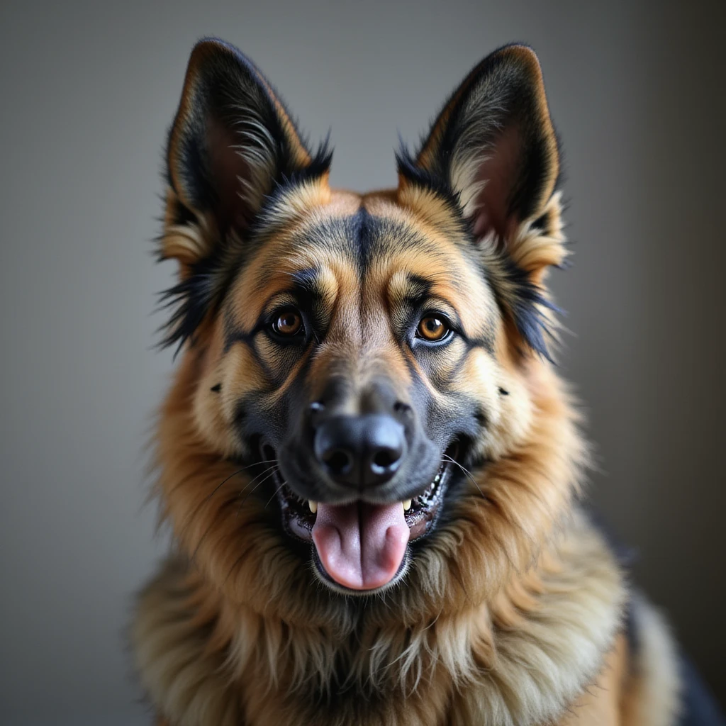a realistic German sheepdog, detailed, lifelike, photorealistic style emoji