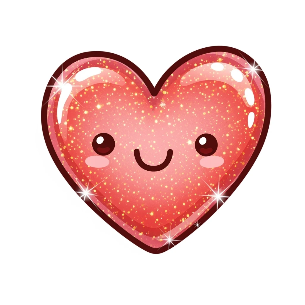 heart emoji with sparkles, cute and shiny emoji