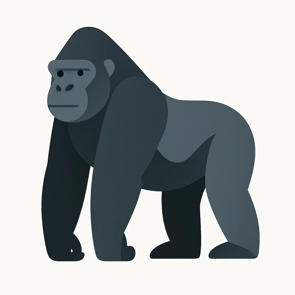 flat design style gorilla white background emoji