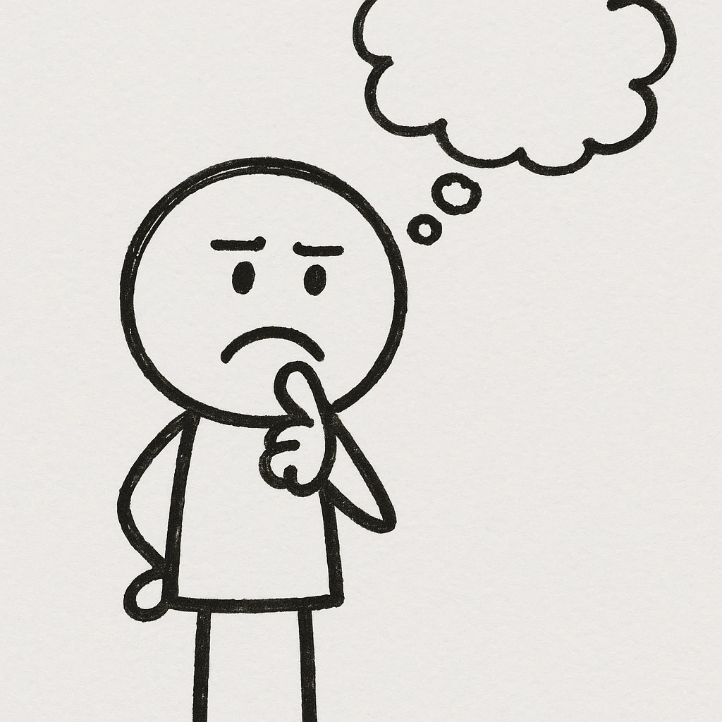 doodle person thinking emoji