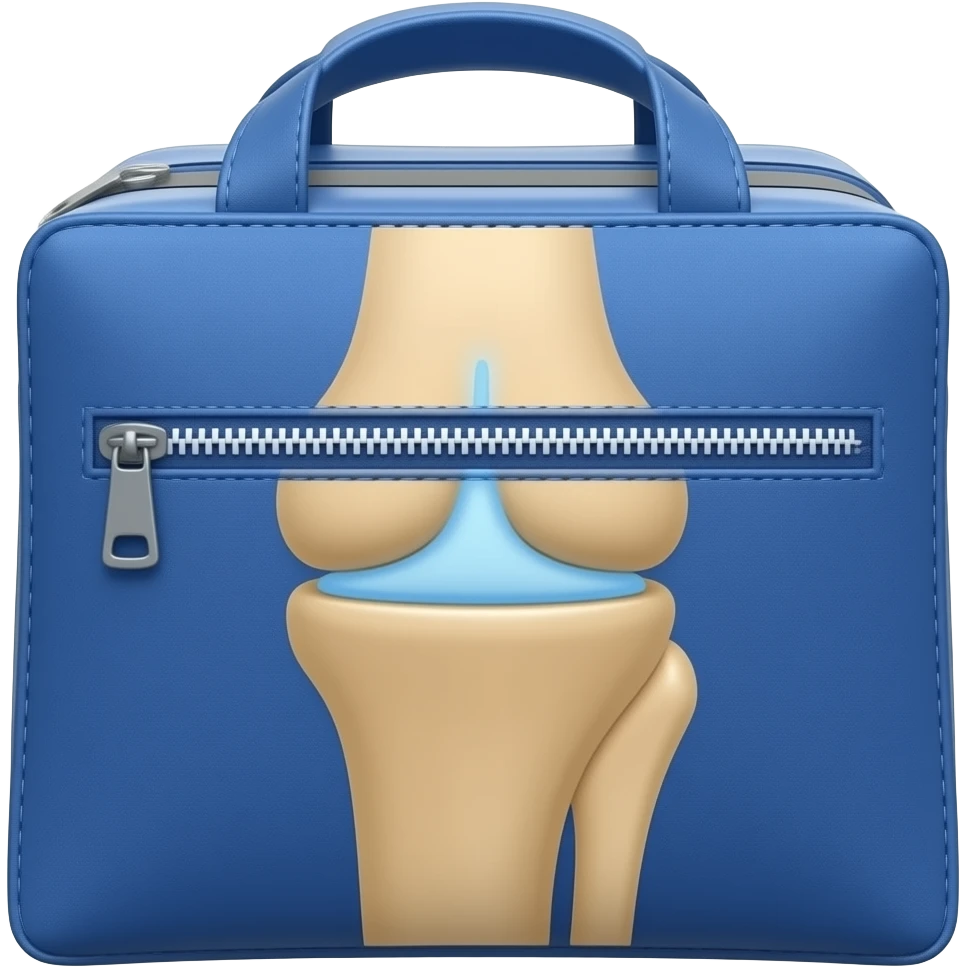 파스 (무릎 관절이 그려져있는 파란색 지퍼백, 밴드) (지퍼제외) emoji