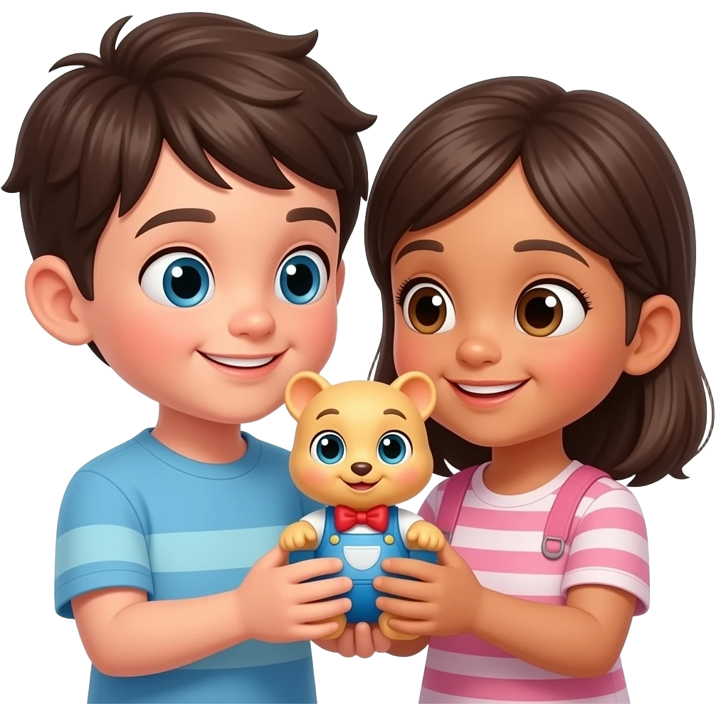 kid share toy with another friend emoji