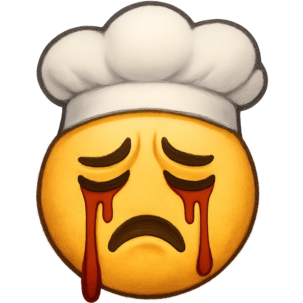 blood crying emoji with chef hat, remove background emoji