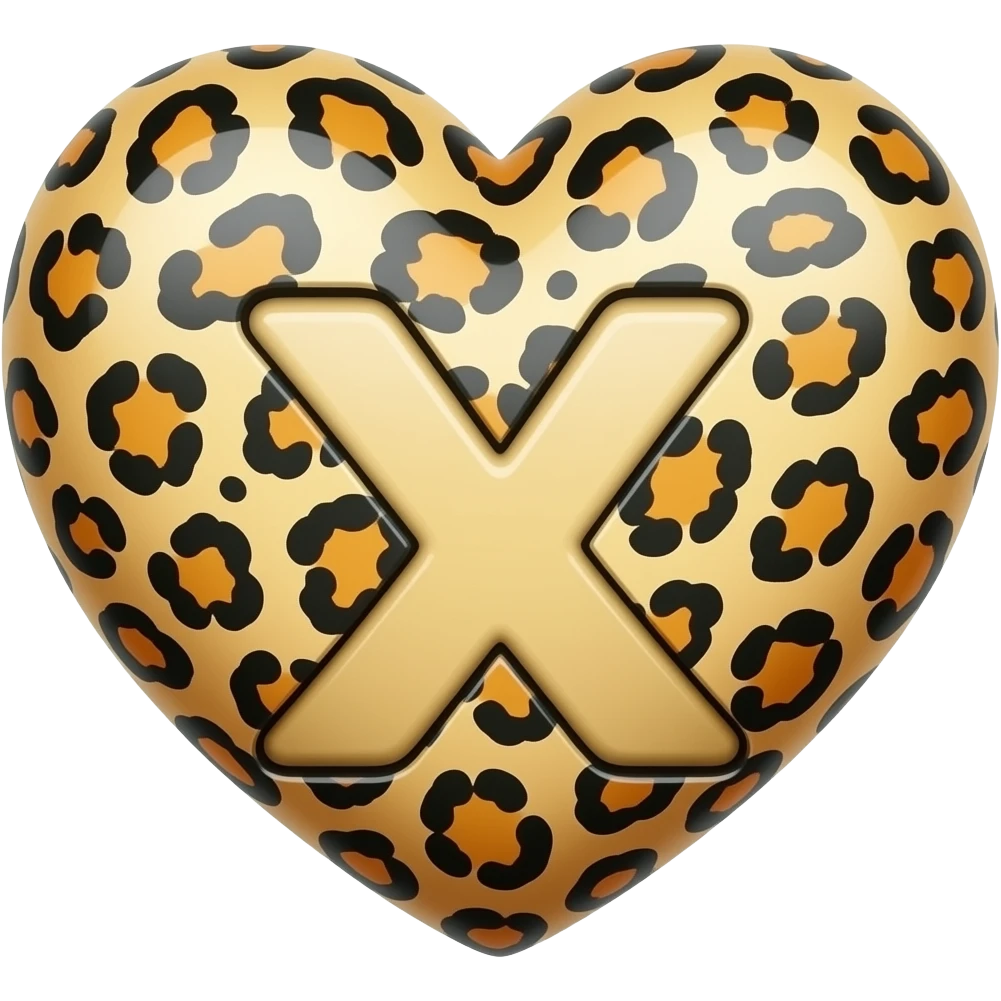 A heart with leopard print  that it’s a text emoji