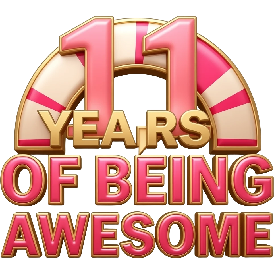 21 YEARS OF BEING AWESOME SIGN  PINK AND GOLD emoji
