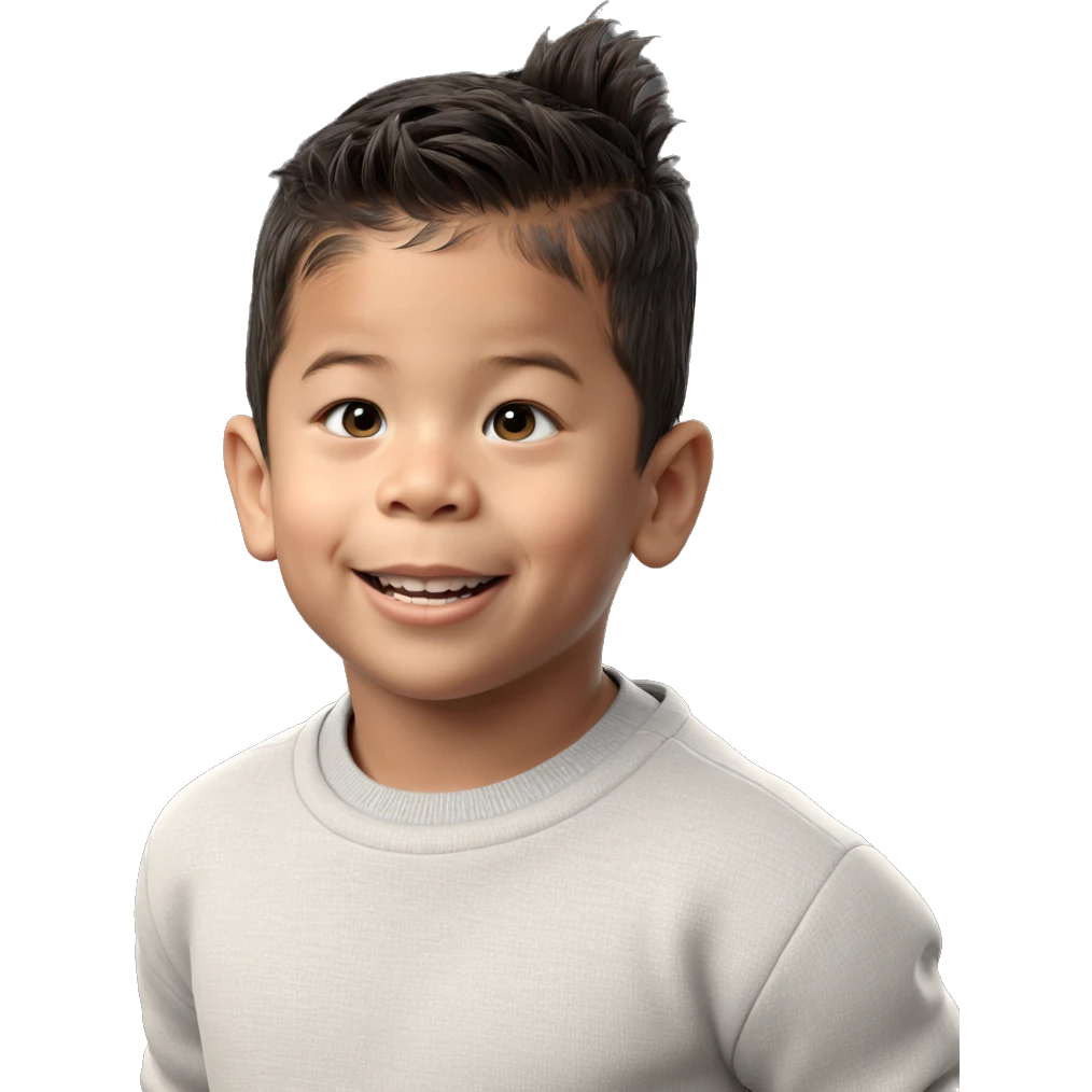 smiling boy in grey sweater emoji