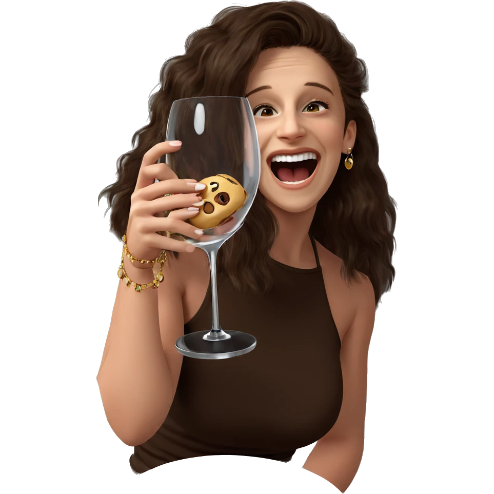 girl enjoying jewelry and food emoji