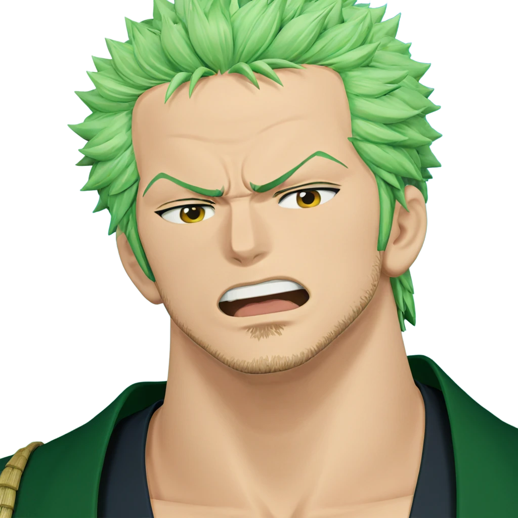 zoro in green kimono portrait emoji
