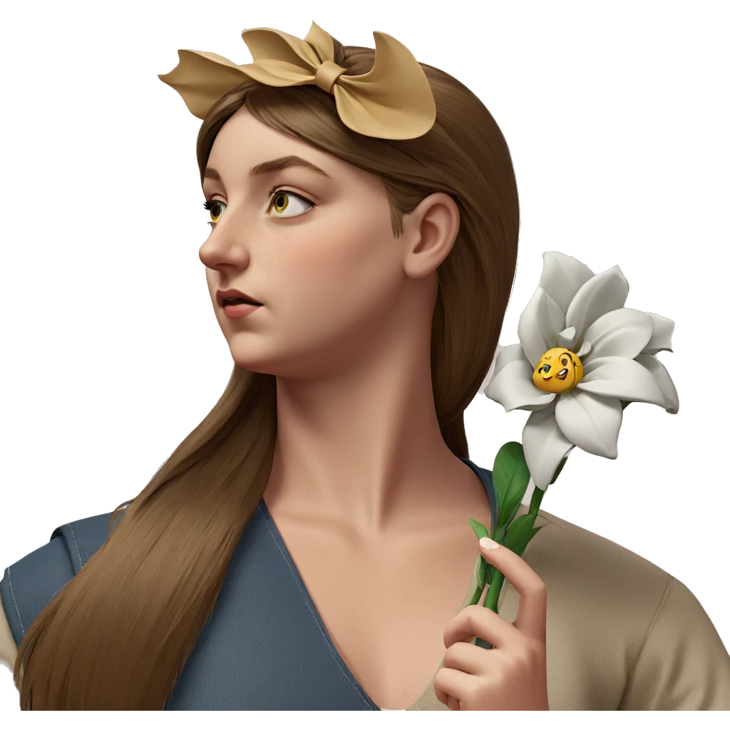 girl holding a flower emoji