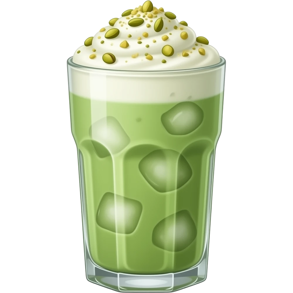 Pistachio iced matcha latte emoji