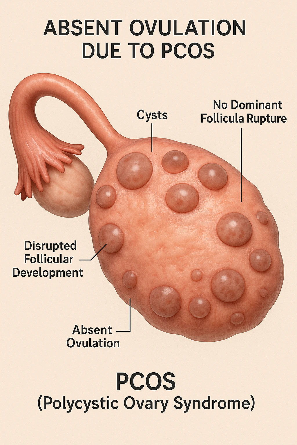 Ovulazione assente  in 3D immagine medica donna pcos emoji