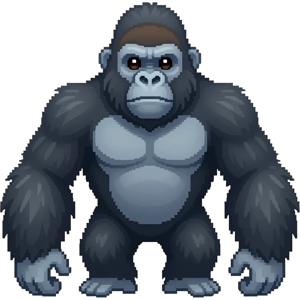 Gorilla with no legs that's pixelated emoji