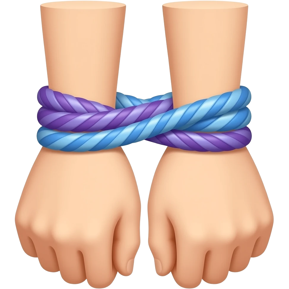 Hands Tied up using Purple/blue Ropes emoji