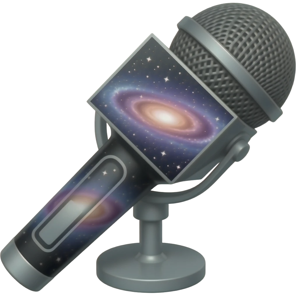 GALAXY microphone with imprints nebula Milky Way galaxy emoji