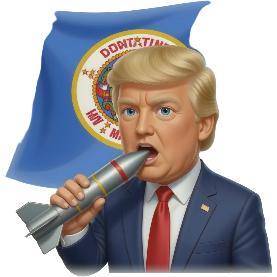 the flag of minnesota as donald trump eats missile emoji