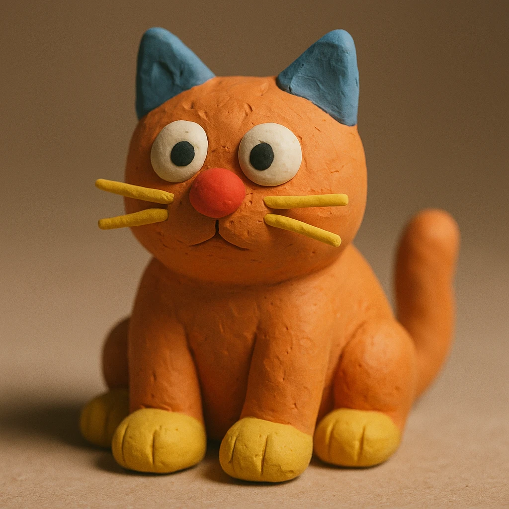 3D cat in claymation style emoji