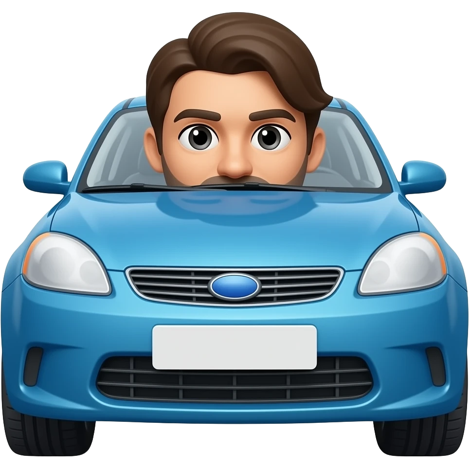 1 people in a blue car emoji