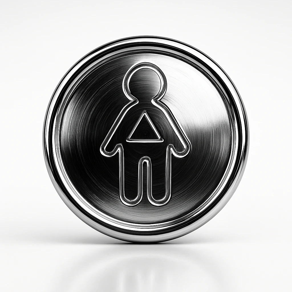 dalgona candy with circle shape, chrome style, inspired by Squid Game emoji