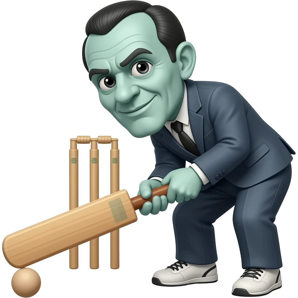 Uncle fester playing cricket emoji