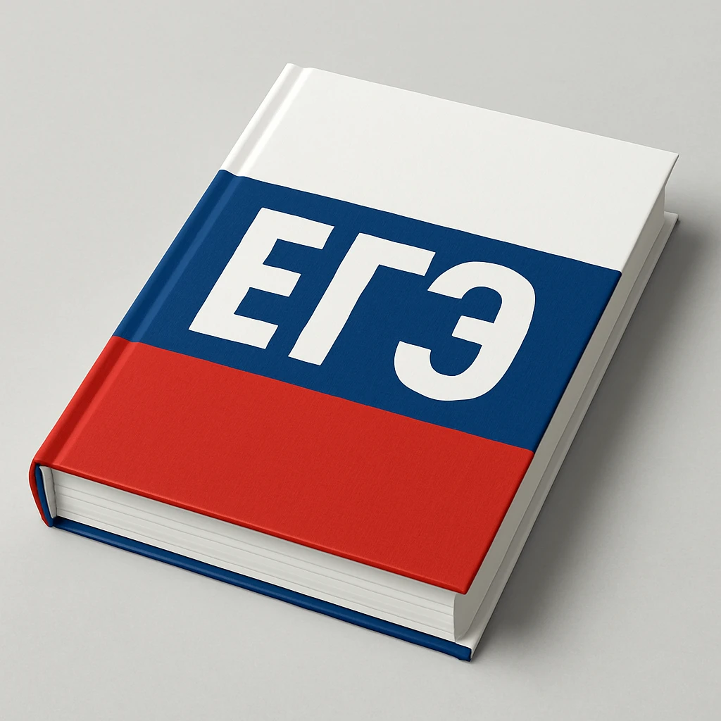 A closed book with a tricolor (white, blue, red) cover and bold Cyrillic 'ЕГЭ' in large letters emoji