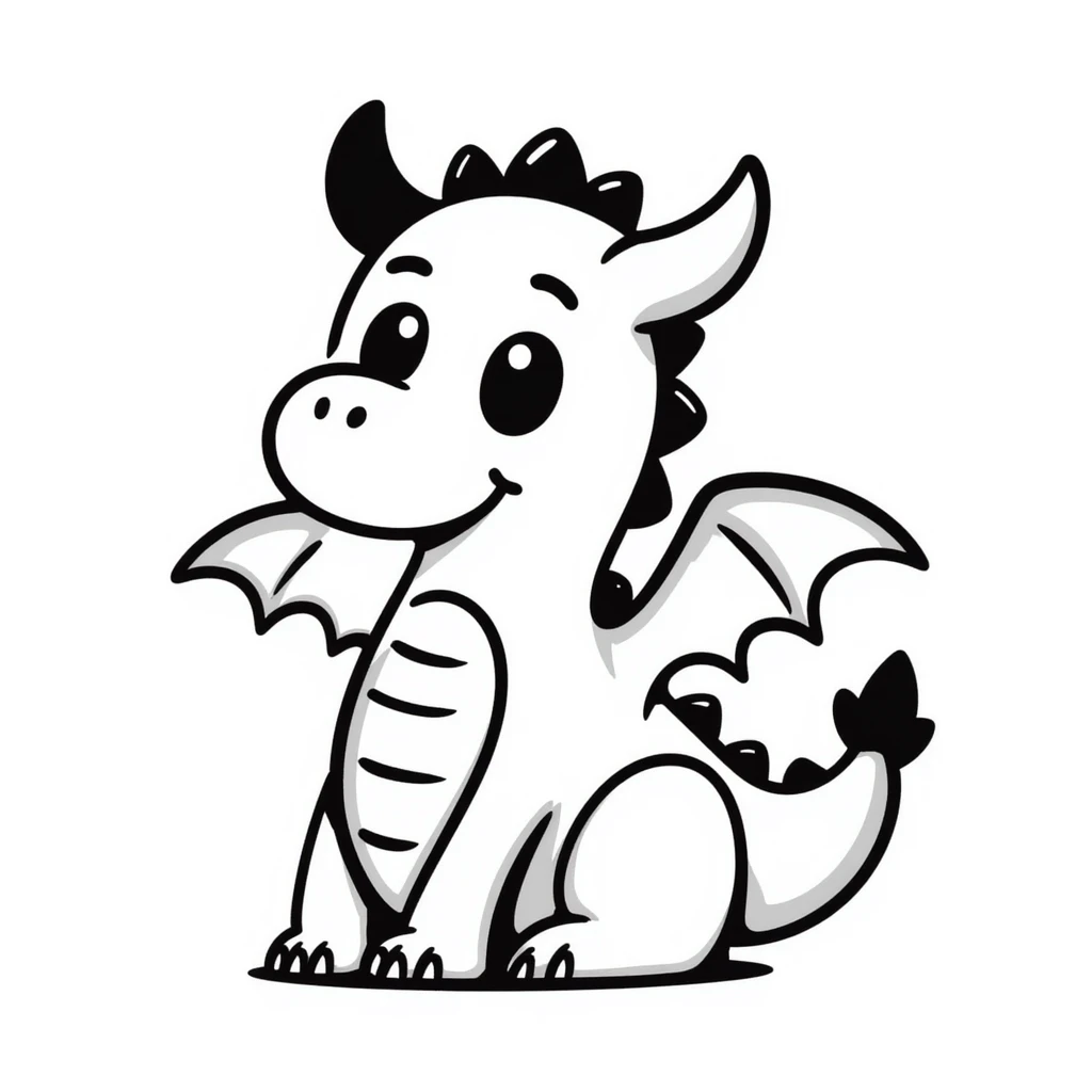A hand-drawn whimsical dragon with cute face and wings emoji