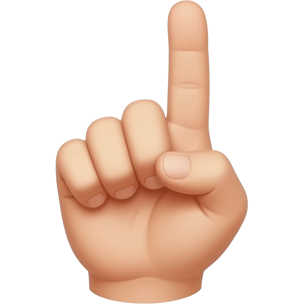 halve middelvinger, dit is de wijsvinger emoji