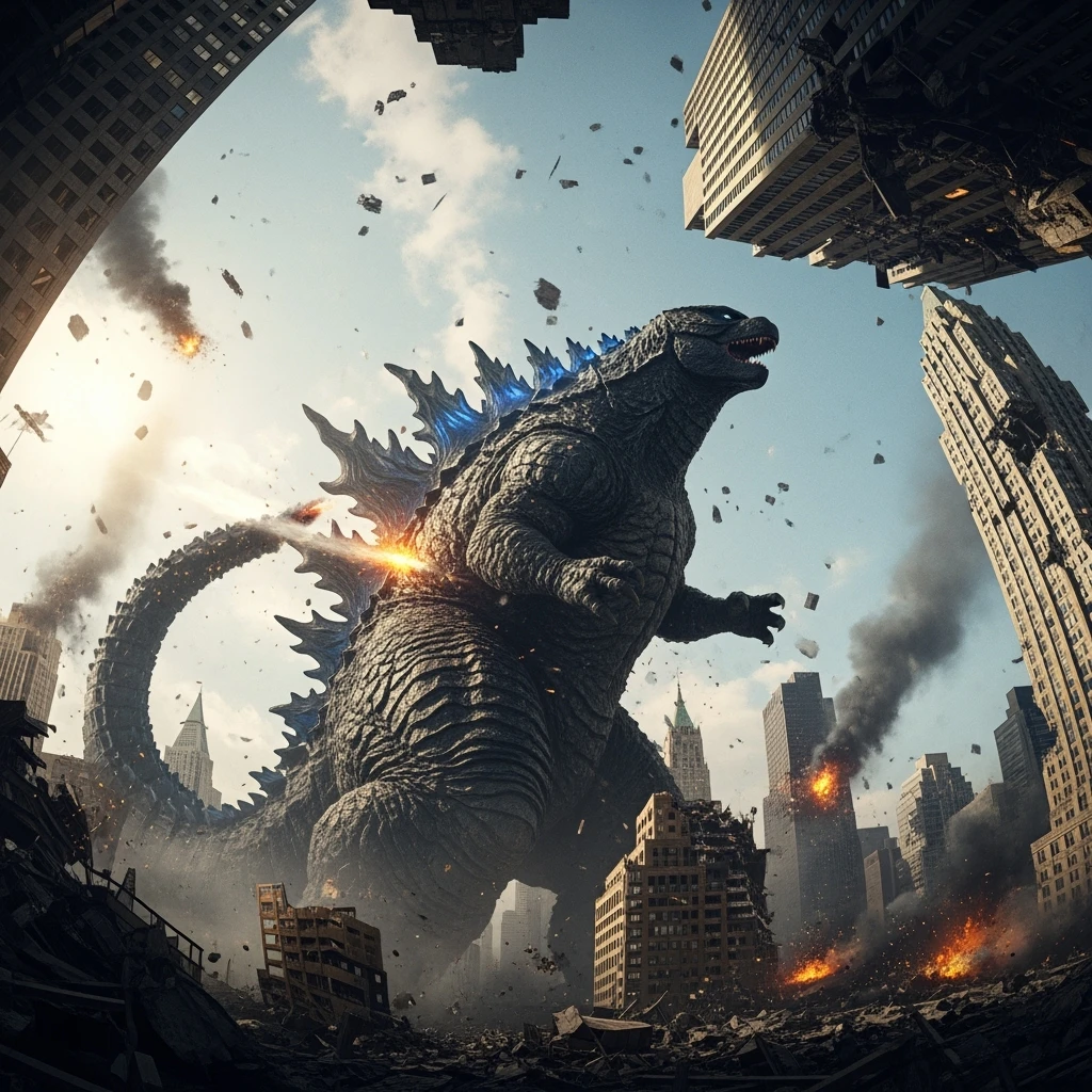 godzilla attackig ny emoji