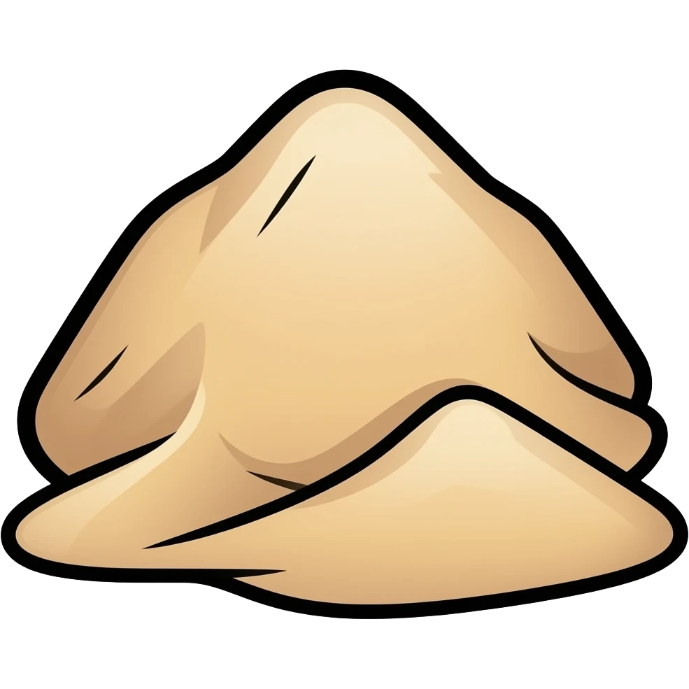 sand emoji, bold black outline, cartoon emoji