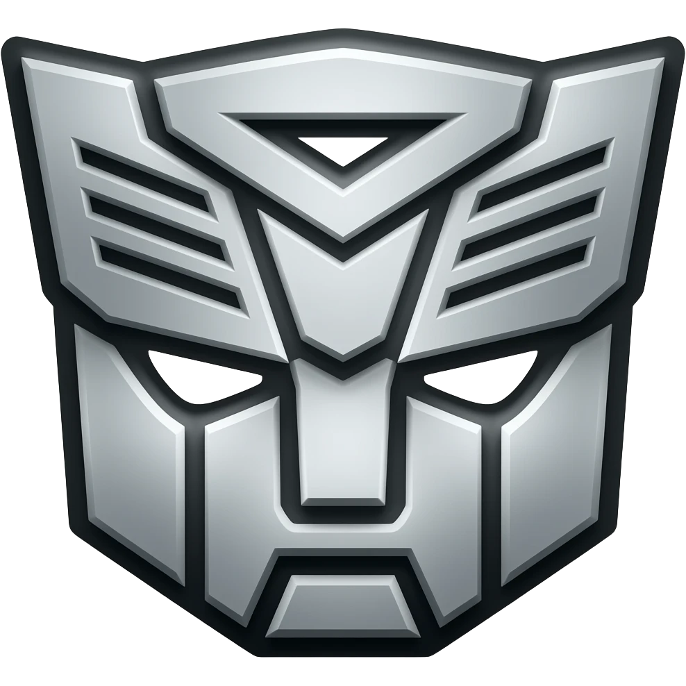 silver fox face emoji as decepticon logo emoji