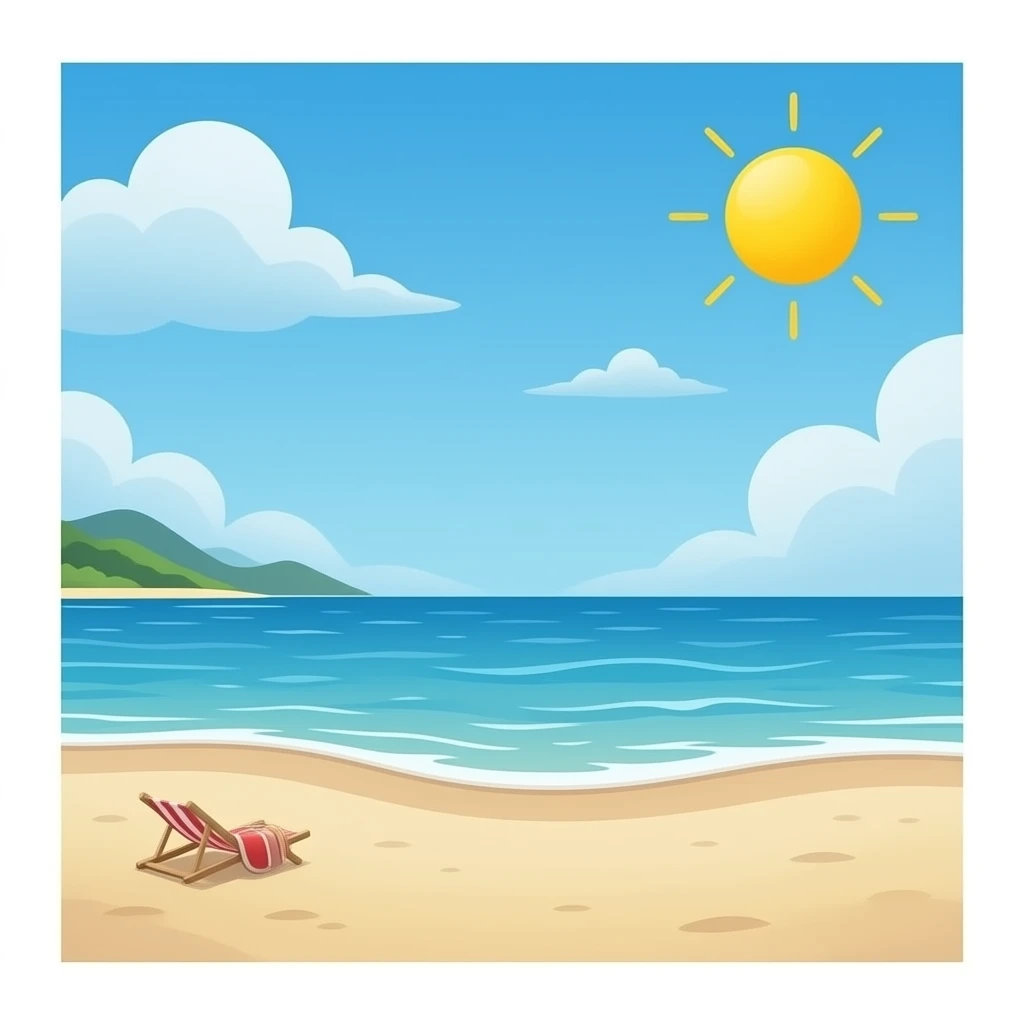 platja amb mala mar emoji