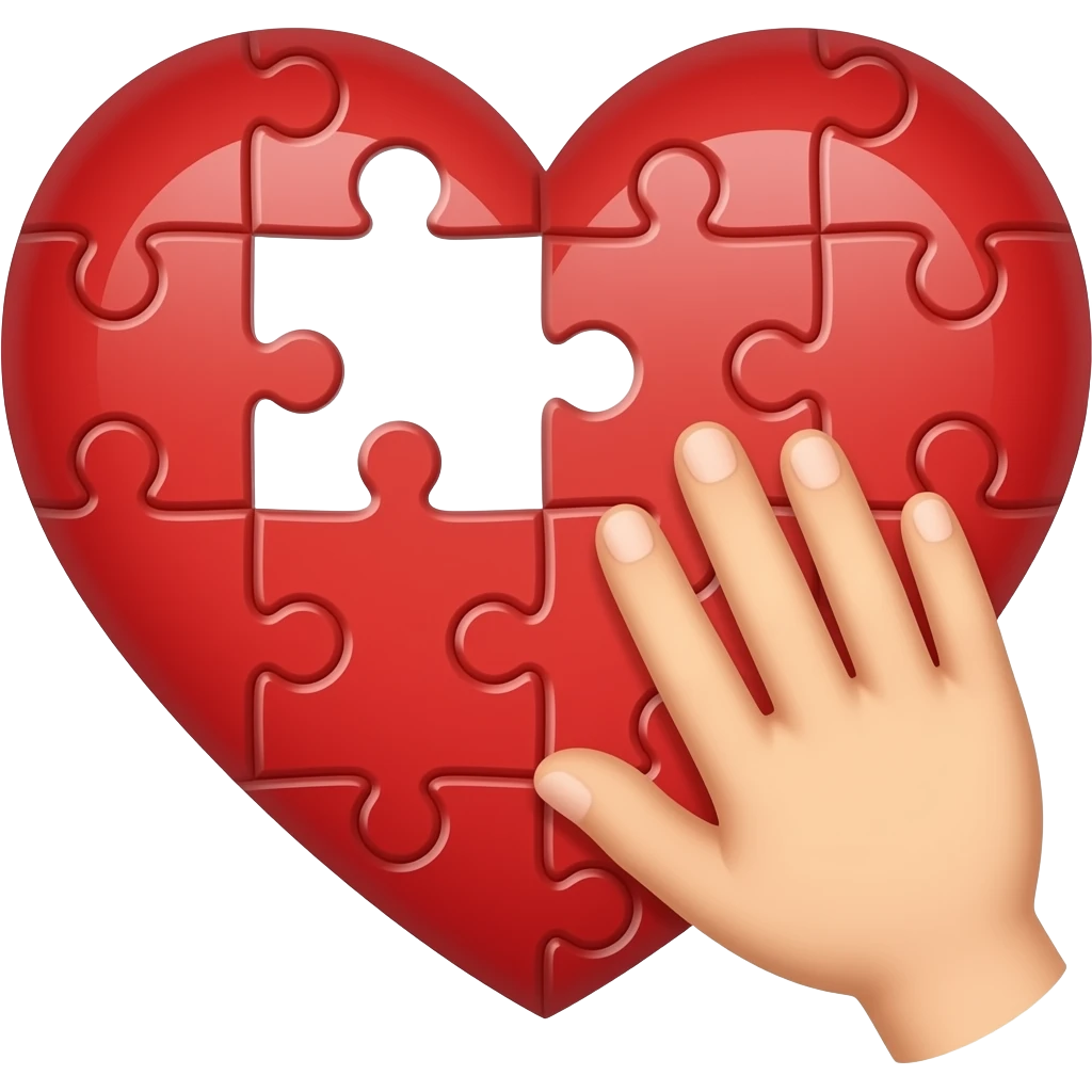 heart puzzle hands on it emoji