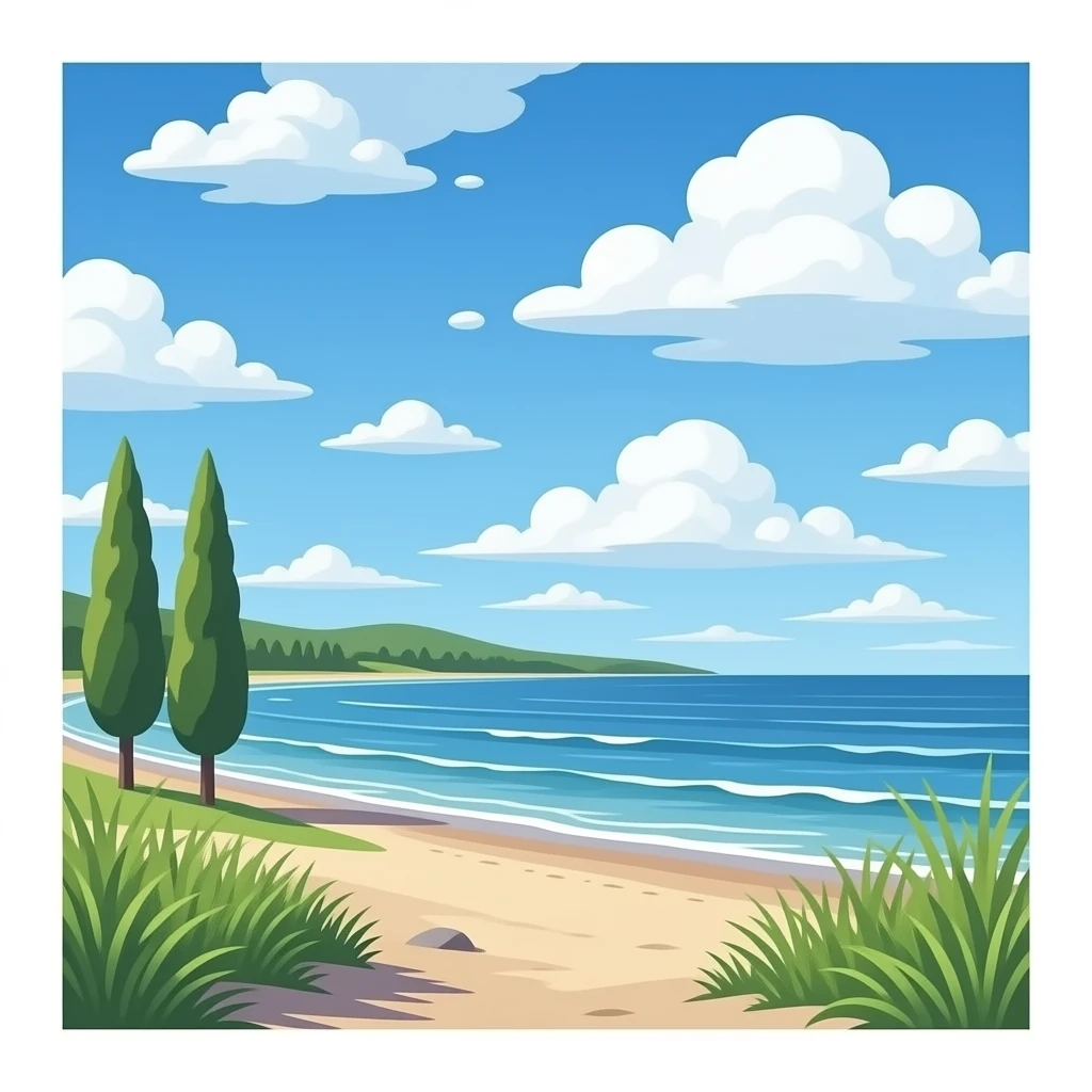 2008 cloudy summer beach land in Montréal emoji