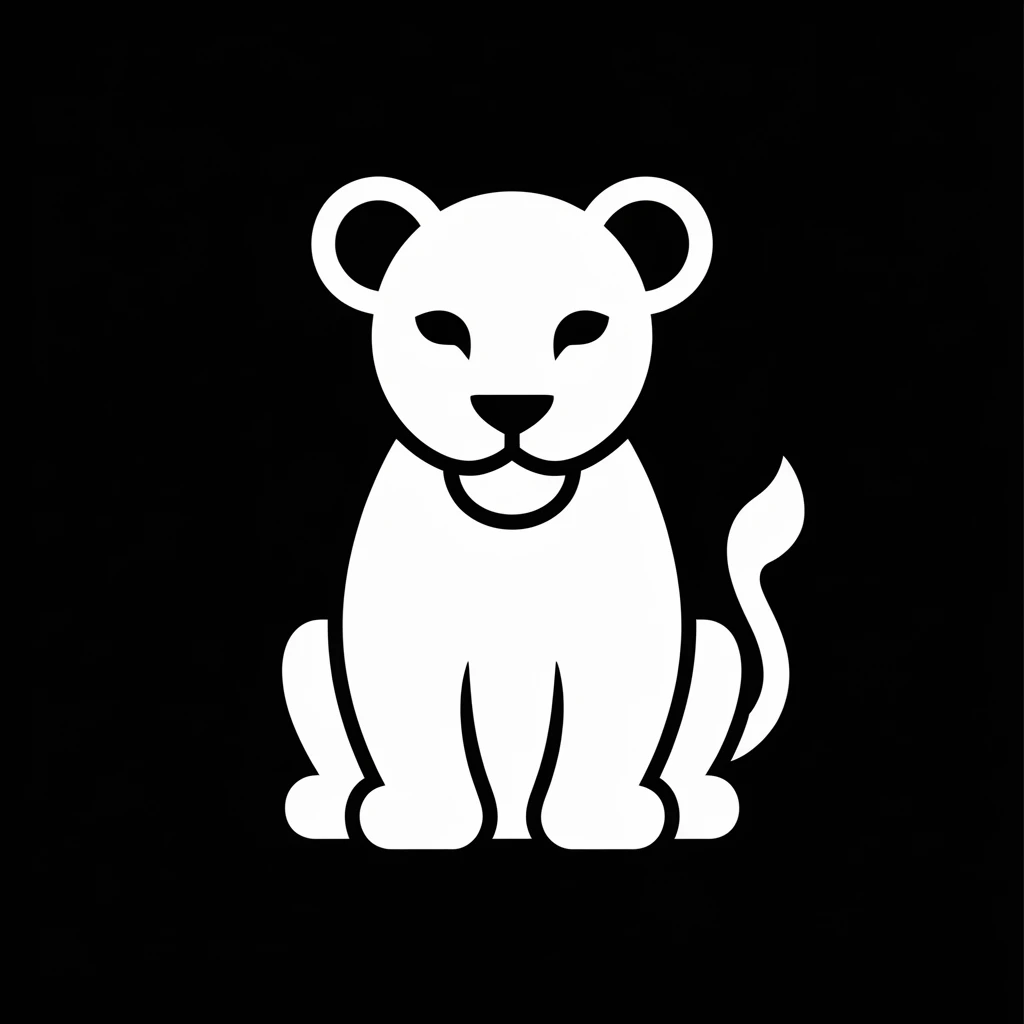 Lion cub icon black silhouette emoji