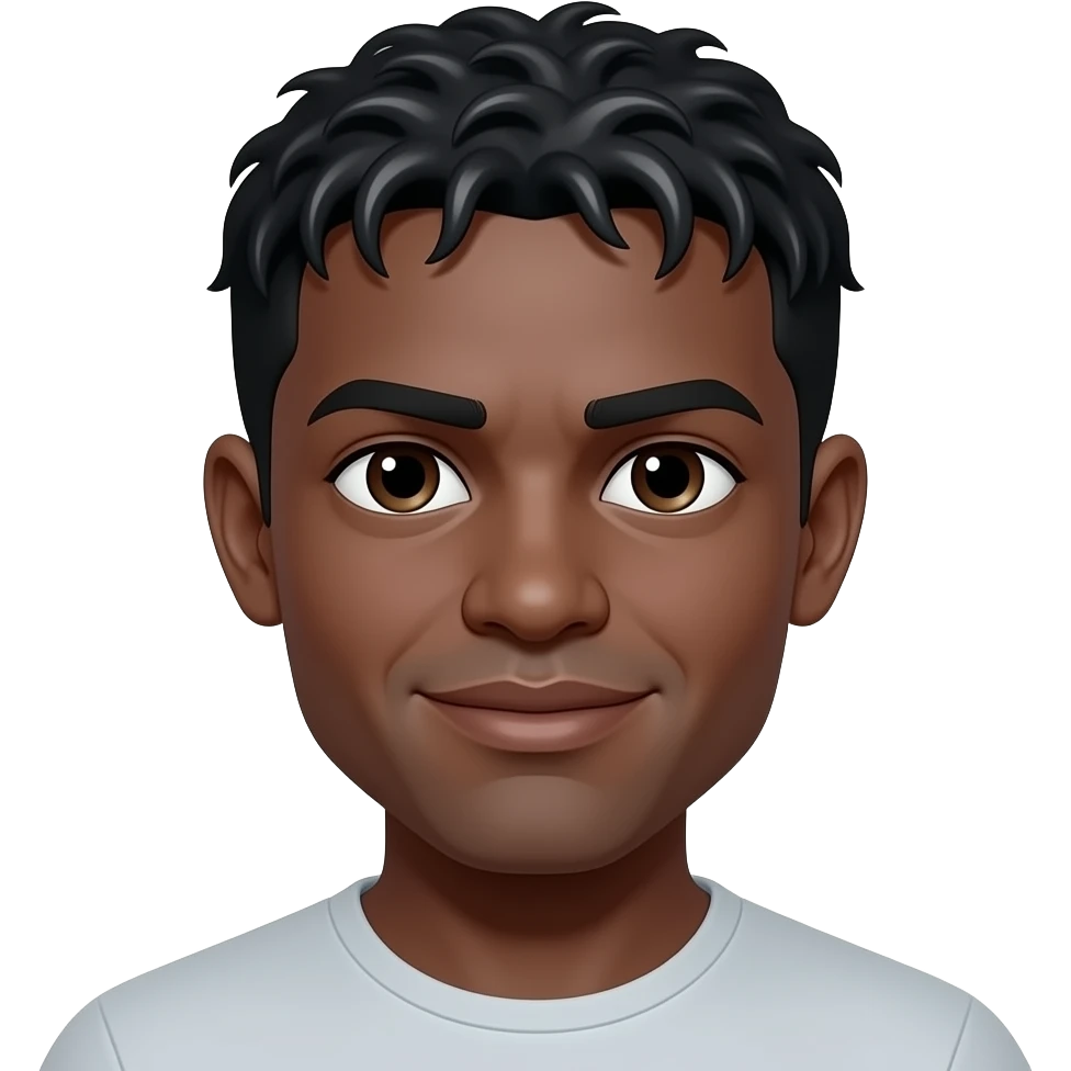 Bad black man with oily hair emoji